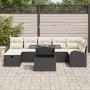 Juego de Sofá de Jardín de 8 piezas con Cojines Negro Ratán Sintético de , Sofás de exterior - Ref: Foro24-3359764, Precio: 5...