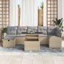 Juego de Sofá de Jardín de 8 Piezas con Cojines Beige de Ratan Poliéster by , Outdoor sofas - Ref: Foro24-3359767, Price: 562...