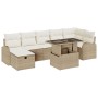 Juego de Sofá de Jardín de 8 Piezas con Cojines Beige Ratán Poliéster von , Outdoor-Sofas - Ref: Foro24-3359768, Preis: 574,2...