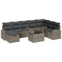 Juego de sofá de jardín de 9 piezas con cojines Gris Polirratán de , Sofás de exterior - Ref: Foro24-3359776, Precio: 591,71 ...