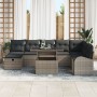 Juego de sofá de jardín de 9 piezas con cojines Gris Polirratán de , Sofás de exterior - Ref: Foro24-3359776, Precio: 591,71 ...