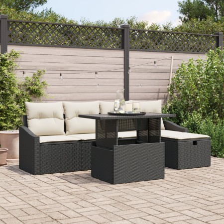 Conjunto de Sofás de Jardín de 6 Piezas con Cojines de Ratán Negro von , Outdoor-Sofas - Ref: Foro24-3359824, Preis: 405,07 €...