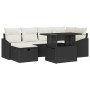 Conjunto de Sofá de Jardín de 7 Piezas con Cojines Negro Poliratán by , Outdoor sofas - Ref: Foro24-3359834, Price: 471,83 €,...