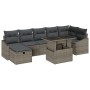 Conjunto de Sofá de Jardín de 8 Piezas con Cojines Gris Poliratán by , Outdoor sofas - Ref: Foro24-3359846, Price: 535,70 €, ...