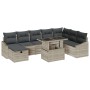 Juego de Sofás de Jardín de 9 piezas con Cojines Gris Claro de Ratán de Polietileno by , Outdoor sofas - Ref: Foro24-3359859,...