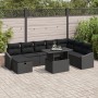 Set de Sofá de Jardín de 9 Piezas con Cojines Negro Ratán Poliéster von , Outdoor-Sofas - Ref: Foro24-3359860, Preis: 611,84 ...