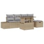 Juego de Sofá de Jardín de 6 Piezas con Cojines Beige de Ratan Poliéster by , Outdoor sofas - Ref: Foro24-3359867, Price: 444...