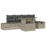 Conjunto de Sofá de Jardín de 6 Piezas con Cojines de Poliratán Gris Claro von , Outdoor-Sofas - Ref: Foro24-3359869, Preis: ...