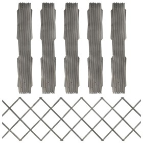Gitterzäune 5 Stück massives graues Tannenholz 180x60 cm von vidaXL, Zaunpaneele - Ref: Foro24-316424, Preis: 33,47 €, Rabatt: %
