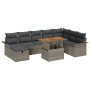Juego de Sofá de Jardín de 9 Piezas con Cojines Gris Ratán PE by , Outdoor sofas - Ref: Foro24-3359926, Price: 589,21 €, Disc...