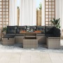 Juego de Sofá de Jardín de 9 Piezas con Cojines Gris Ratán PE by , Outdoor sofas - Ref: Foro24-3359926, Price: 589,21 €, Disc...
