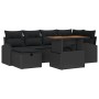 Juego de Sofá de Jardín de 7 Piezas con Cojines Negro Ratán Poliéster by , Outdoor sofas - Ref: Foro24-3359971, Price: 489,03...