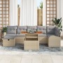 Conjunto de Sofá de Jardín de 8 Piezas con Cojines Beige Ratán Polito von , Outdoor-Sofas - Ref: Foro24-3359976, Preis: 554,9...