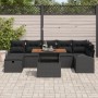 Conjunto de Sofá de Jardín de 8 Piezas con Cojines Ratán Polivinílico Negro by , Outdoor sofas - Ref: Foro24-3359978, Price: ...