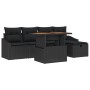 Juego de Sofá de Jardín de 6 Piezas con Cojines Negros de Poliratán by , Outdoor sofas - Ref: Foro24-3360020, Price: 409,25 €...