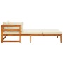 Lounger 1 armrest with cream cushions solid acacia wood by vidaXL, Modular outdoor sofas - Ref: Foro24-316313, Price: 205,72 ...
