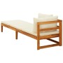 Lounger 1 armrest with cream cushions solid acacia wood by vidaXL, Modular outdoor sofas - Ref: Foro24-316313, Price: 205,72 ...