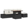 Conjunto de Sofá de Jardín de 6 Piezas con Cojines Negro Ratán Polipropileno von , Outdoor-Sofas - Ref: Foro24-3360044, Preis...