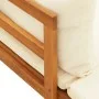 Lounger 1 armrest with cream cushions solid acacia wood by vidaXL, Modular outdoor sofas - Ref: Foro24-316313, Price: 193,75 ...