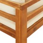 Lounger 1 armrest with cream cushions solid acacia wood by vidaXL, Modular outdoor sofas - Ref: Foro24-316313, Price: 205,72 ...