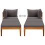 Tumbona con 1 reposabrazos gris oscuro madera maciza acacia von vidaXL, Modulare Sofas für den Außenbereich - Ref: Foro24-316...