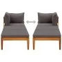 Tumbona con 1 reposabrazos gris oscuro madera maciza acacia by vidaXL, Modular outdoor sofas - Ref: Foro24-316318, Price: 219...