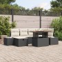 Conjunto de Sofás de Jardín de 7 Piezas con Cojines Negros de Poliratán by , Outdoor sofas - Ref: Foro24-3360051, Price: 494,...