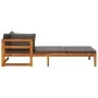 Tumbona con 1 reposabrazos gris oscuro madera maciza acacia by vidaXL, Modular outdoor sofas - Ref: Foro24-316318, Price: 219...