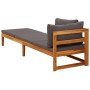 Tumbona con 1 reposabrazos gris oscuro madera maciza acacia von vidaXL, Modulare Sofas für den Außenbereich - Ref: Foro24-316...
