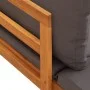 Tumbona con 1 reposabrazos gris oscuro madera maciza acacia by vidaXL, Modular outdoor sofas - Ref: Foro24-316318, Price: 219...