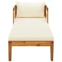 Sonnenliege mit cremefarbenen Kissen aus massivem Akazienholz von vidaXL, Modulare Sofas für den Außenbereich - Ref: Foro24-3...