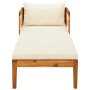 Sun lounger with cream cushions in solid acacia wood by vidaXL, Modular outdoor sofas - Ref: Foro24-316312, Price: 170,66 €, ...