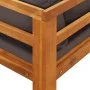 Tumbona con 1 reposabrazos gris oscuro madera maciza acacia by vidaXL, Modular outdoor sofas - Ref: Foro24-316318, Price: 219...