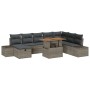 Conjunto de Sofás de Jardín de 9 Piezas con Cojines Gris Ratán Polietileno von , Outdoor-Sofas - Ref: Foro24-3360066, Preis: ...