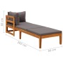 Tumbona con 1 reposabrazos gris oscuro madera maciza acacia von vidaXL, Modulare Sofas für den Außenbereich - Ref: Foro24-316...
