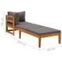 Tumbona con 1 reposabrazos gris oscuro madera maciza acacia by vidaXL, Modular outdoor sofas - Ref: Foro24-316318, Price: 219...