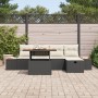 Juego de Sofá de Jardín de 6 Piezas con Cojines Negro de Poliratán by , Outdoor sofas - Ref: Foro24-3360072, Price: 428,88 €,...