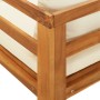 Sun lounger with cream cushions in solid acacia wood by vidaXL, Modular outdoor sofas - Ref: Foro24-316312, Price: 170,66 €, ...