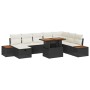 Conjunto de Sofá de Jardín de 9 Piezas con Cojines Negros de Ratán Poliéster by , Outdoor sofas - Ref: Foro24-3360087, Price:...