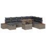 Juego de Sofá de Jardín de 9 Piezas con Cojines Gris Poliratán von , Outdoor-Sofas - Ref: Foro24-3360089, Preis: 626,03 €, Ra...