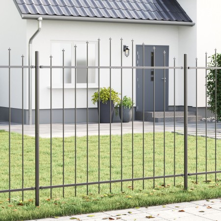 valla de jardín  con parte de arriba en forma de arco gris de 3,4x1,25 m de acero | Foro24.es | Tu tienda online para hogar, jardín y más Foro24.es