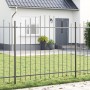 valla de jardín  con parte de arriba en forma de arco gris de 3,4x1,25 m de acero | Foro24.es | Tu tienda online para hogar, jardín y más Foro24.es