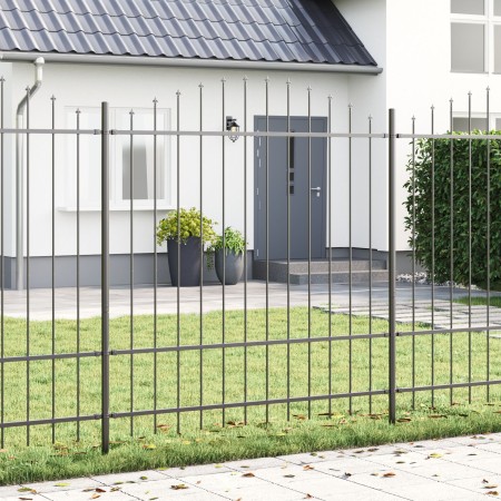 Cerca de Jardín  con Parte Superior de Arco Gris 5,1x1,75 m de Acero | Foro24.es | Tu tienda online para hogar, jardín y más Foro24.es