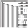 valla de jardín con parte superior en arco gris 6,8x0,75 m de acero by , fence panels - Ref: Foro24-3360106, Price: 162,77 €,...