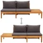 Garden bench and table with dark gray cushions solid acacia wood by vidaXL, Modular outdoor sofas - Ref: Foro24-316319, Price...