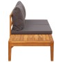 Garden bench and table with dark gray cushions solid acacia wood by vidaXL, Modular outdoor sofas - Ref: Foro24-316319, Price...