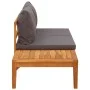 Garden bench and table with dark gray cushions solid acacia wood by vidaXL, Modular outdoor sofas - Ref: Foro24-316319, Price...
