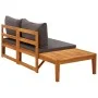 Garden bench and table with dark gray cushions solid acacia wood by vidaXL, Modular outdoor sofas - Ref: Foro24-316319, Price...