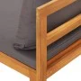 Garden bench and table with dark gray cushions solid acacia wood by vidaXL, Modular outdoor sofas - Ref: Foro24-316319, Price...