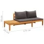 Garden bench and table with dark gray cushions solid acacia wood by vidaXL, Modular outdoor sofas - Ref: Foro24-316319, Price...